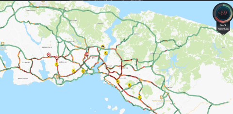 İstanbul'da haftanın ilk iş gününde trafik yoğunluğu