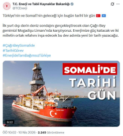 Bakanlık: Çağrı Bey gemimizi Mogadişu Limanı’nda karşılıyoruz