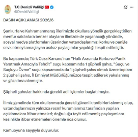Denizli'de okul saldırılarıyla ilgili yanıltıcı paylaşımlar yapan 2 şüpheli gözaltına alındı