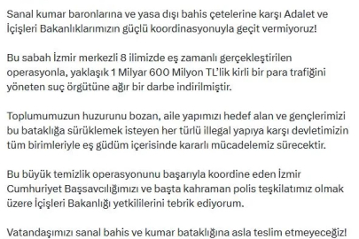 İzmir merkezli 8 ilde suç örgütü operasyonu