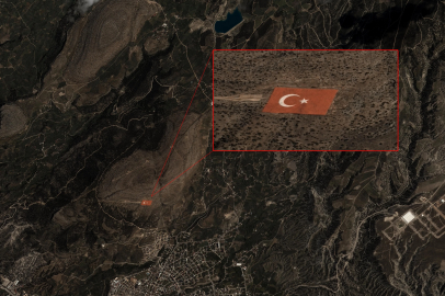 GÖKTÜRK-1 uydusu, Torosların zirvesine işlenen Türk bayrağını görüntüledi