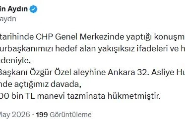 Özgür Özel hakkında 300 bin lira manevi tazminat kararı