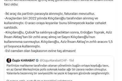 Özel’den CHP Genel Merkezindeki araç görüntülerine açıklama 