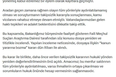 Bakan Gürlek: Fenerbahçe kafilesine saldırı dosyası yeniden incelemeye alındı