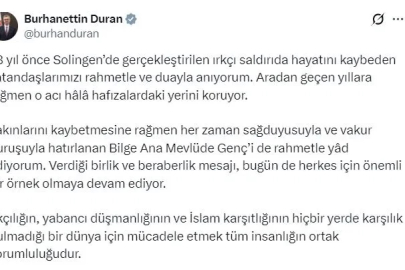 İletişim Başkanı Duran, Solingen faciasında yaşamını yitirenleri andı