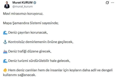 Bakan Kurum'dan 'Mapa Şamandıra Sistemi' paylaşımı