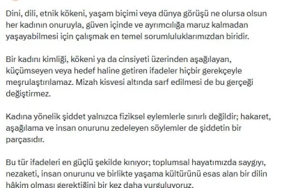 Bakan Göktaş: Kadını küçümseyen ifadeler hiçbir gerekçeyle meşrulaştırılamaz