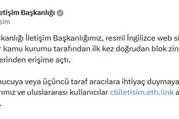 İletişim Başkanlığı'nın İngilizce web sitesi, blok zincir altyapısına taşındı