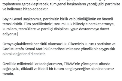 CHP Sözcüsü Sarı: Genel Başkanımız Kılıçdaroğlu, yarın grup toplantısını gerçekleştirecek