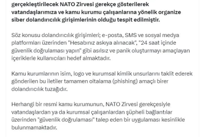 DMM'den 'NATO Zirvesi' adıyla dolandırıcılığa karşı uyarı